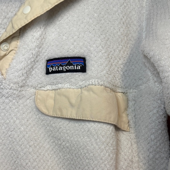 Patagonia Synchilla Snap-T Fleece Pullover Cream Women’s Size M Cozy Winter - Picture 2 of 7